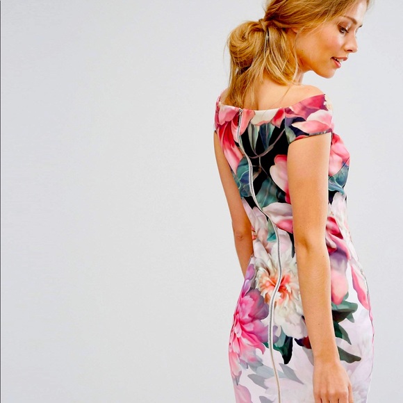 NWOT’s TED BAKER BARDOT STYLE PAINTED POSEY DRESS NEVER WORN - Picture 5 of 12